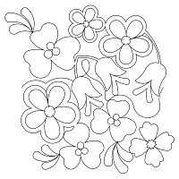 ribbon flowers border 001